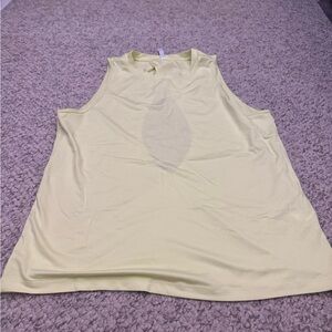 Fabletics Cream Muscle Tee Sleeveless Boxy Cut Out